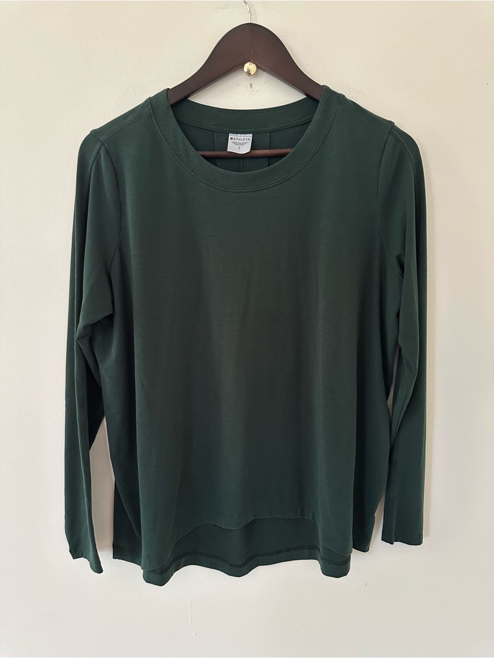 Athleta Long Sleeve Scoop Neck Top - forest green